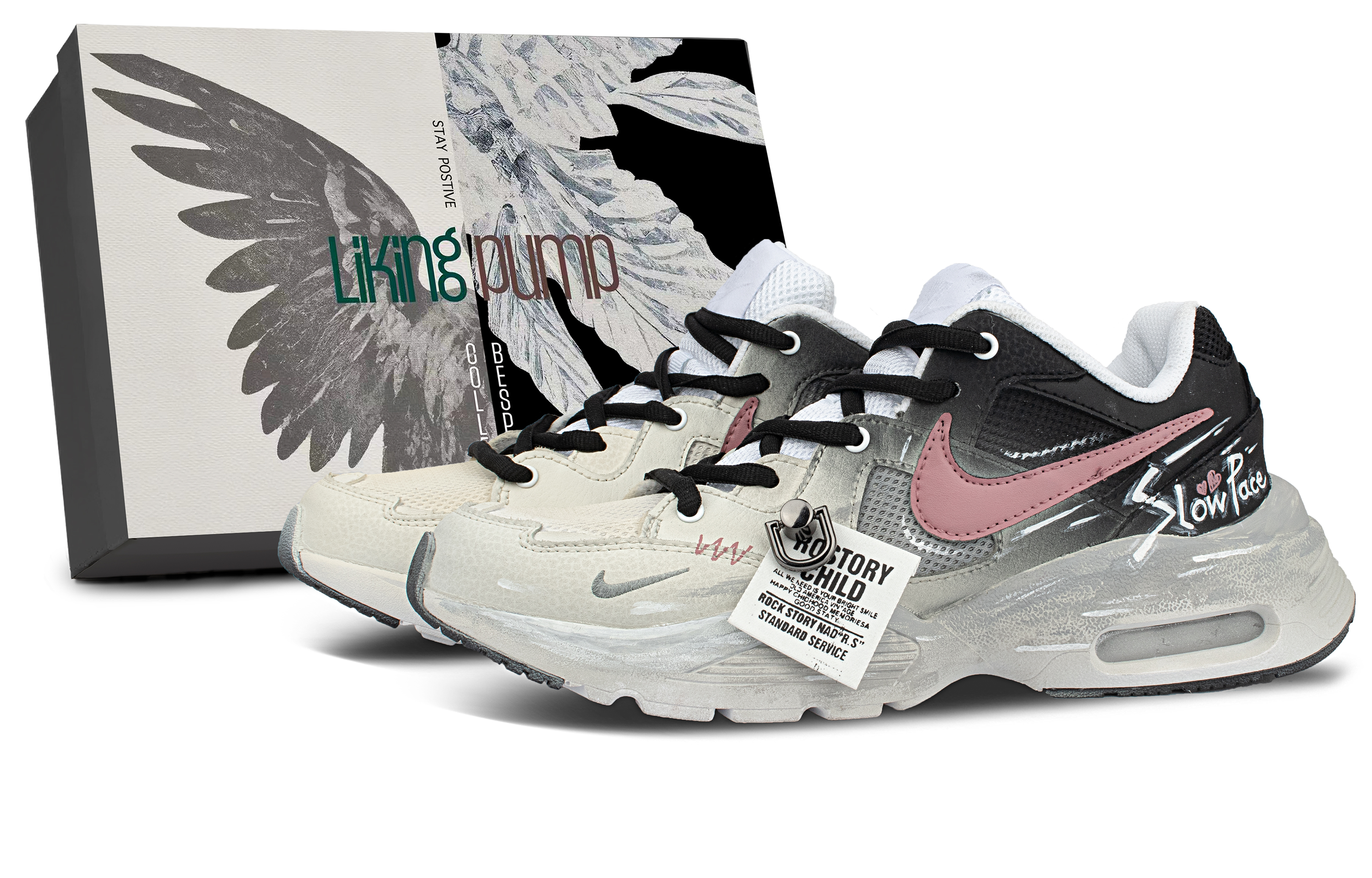 Nike Air Max Fusion Fabric Cushioning Low top Casual Running Shoes Unisex Peach