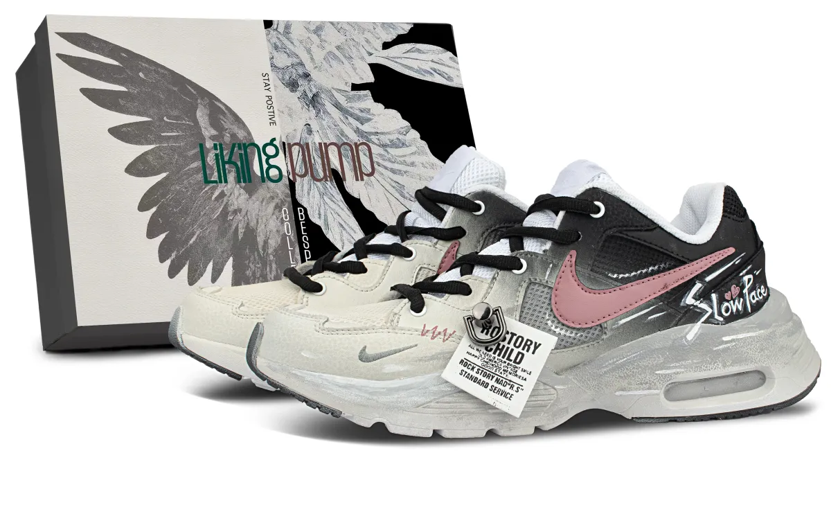 Nike Air Max Fusion Fabric Cushioning Low top Casual Running Shoes Unisex Peach