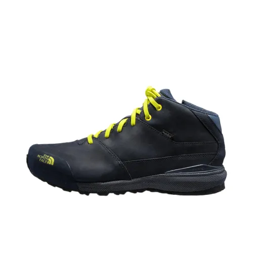 THE NORTH FACE Leather Abrasion Resistant Waterproof Support Mid top Casual Shoes Men's Blue