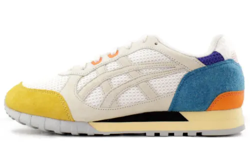 Onitsuka Tiger Abrasion Resistant Low top Running Shoes Men's White Blue Yellow