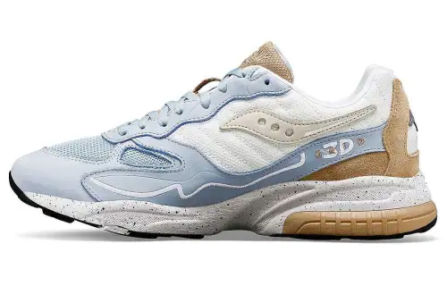 Saucony 3D Grid Hurricane Premium Abrasion Resistant Breathable Cushioning Low top Running Shoes Men's Blue Brown