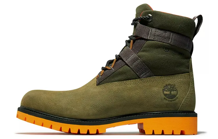 Timberland Heritage 6 Inch Waterproof Leather And Fabric Boot 'Dark Green Nubuck'