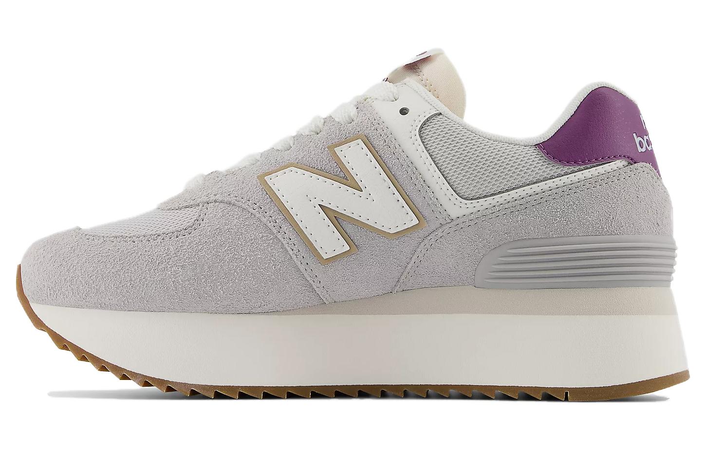Женские кроссовки New Balance 574 (серые / фиолетовые)