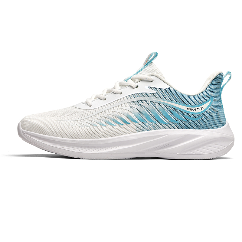 Binary Cushioning Rebound Lightweight Breathable Slip Resistant Low top Running Shoes Men’s White Blue