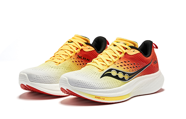 Saucony RIDE Yutuo 17 Mesh, Textile Cushioning Low top Training Running Shoes Men’s White Yellow