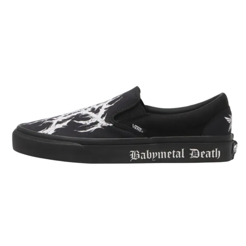 Vans x Babymetal Slip on Skateboard Shoes Unisex Black White