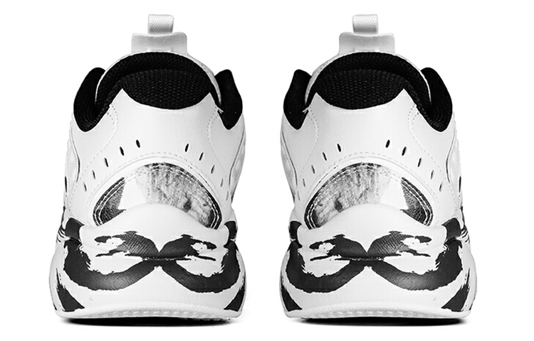 Anta Ink Wash Cushioning Slip Resistant Abrasion Resistant Breathable Low top Running Shoes Men’s White Black