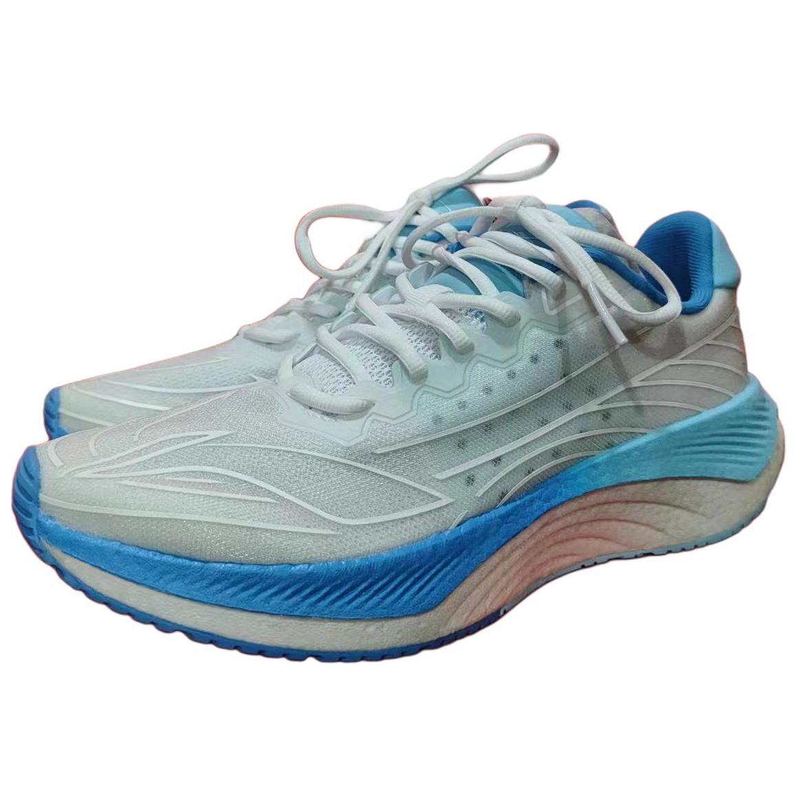 Li Ning Cushioning Slip Resistant Abrasion Resistant Low top Running Shoes Men’s White Blue
