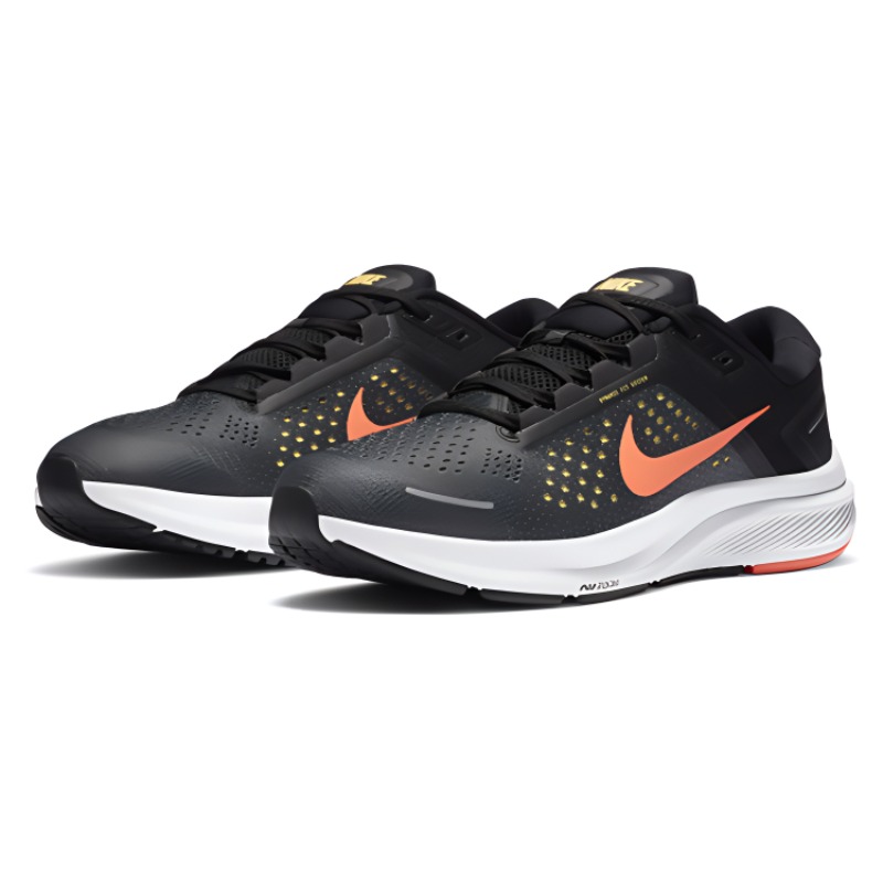 Мужские кроссовки Nike Zoom Structure 23 (черно-оранжевые) — фото 3