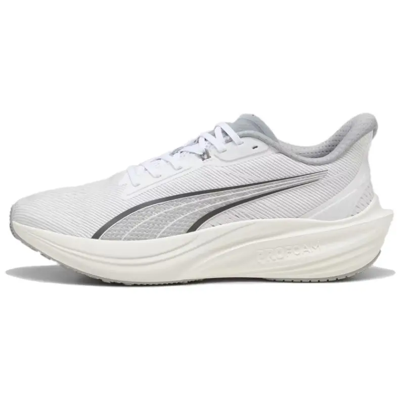 PUMA Darter Pro Comfortable And Lightweight Slip Resistant Abrasion Resistant Low top Running Shoes Unisex White Gray