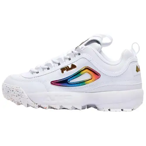 FILA Disruptor 2 Cushioning Abrasion Resistant Cushioning, Wear Resistant Low top Chunky Sneakers Women's White