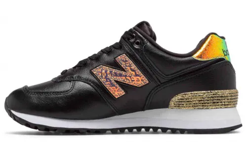 New Balance 574 Series Metallic Patch Blue 'Black Gold' Women's
