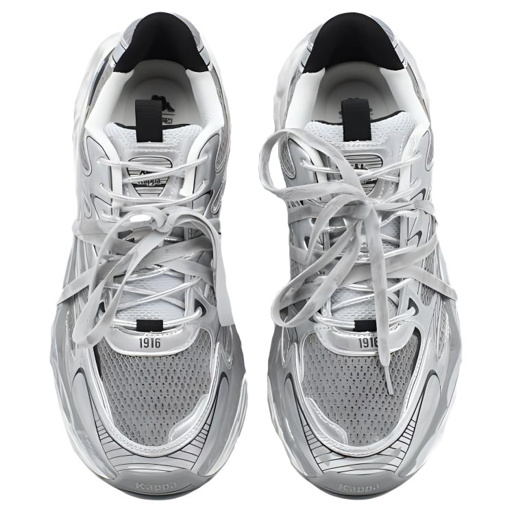 Kappa Slip Resistant Abrasion Resistant Low top Casual Running Shoes Unisex Silver Gray