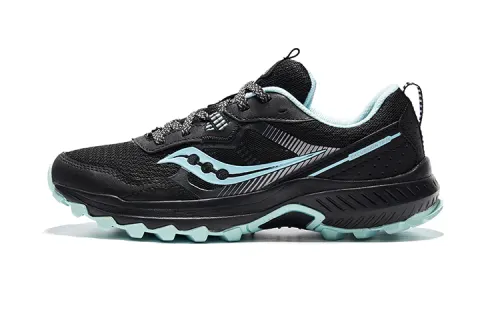Saucony Excursion Comfortable Slip Resistant Rebound Slip Resistant Rebound Low top Running Shoes Women's Black Blue