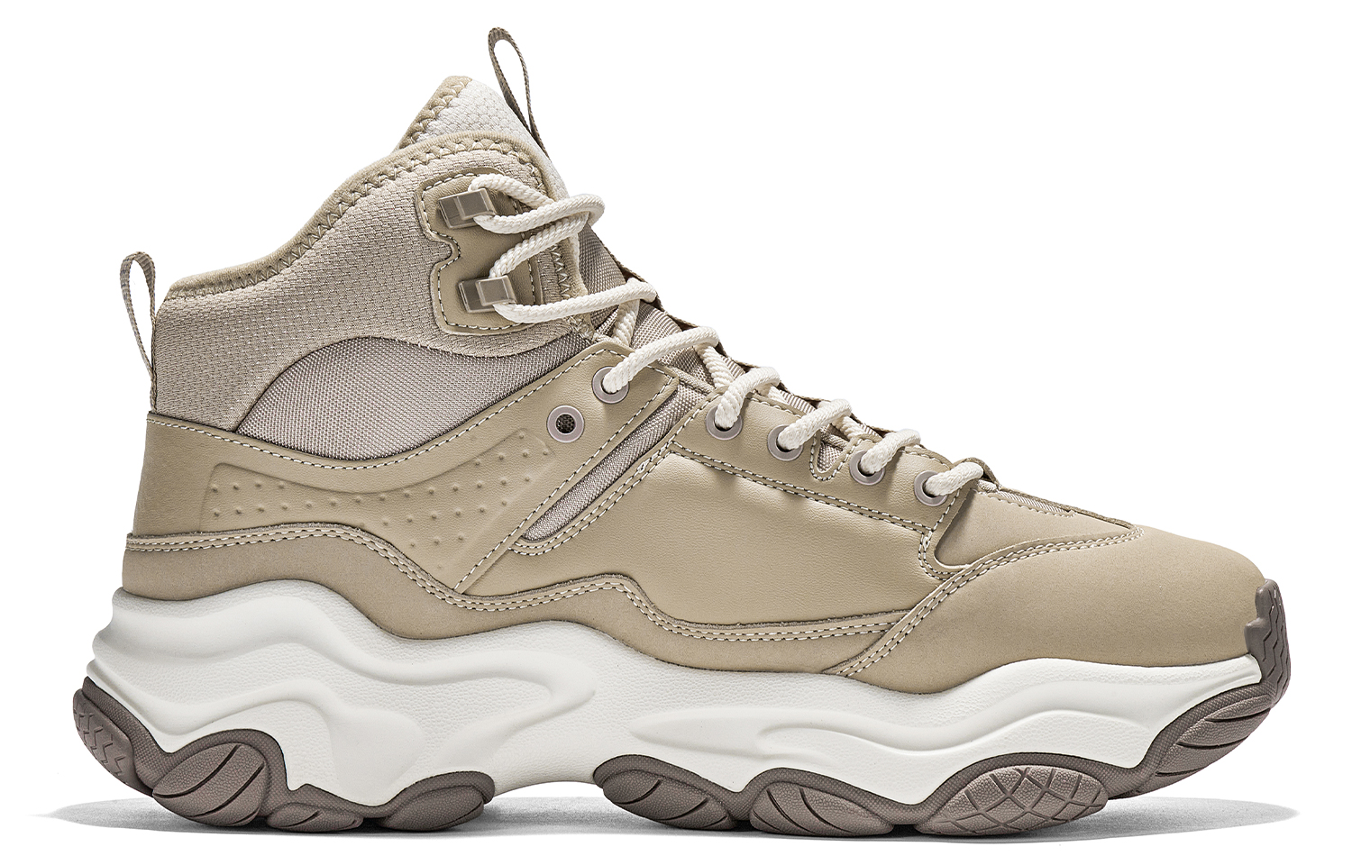 Kappa Abrasion Resistant Slip Resistant High top Running Shoes Unisex Gray Khaki