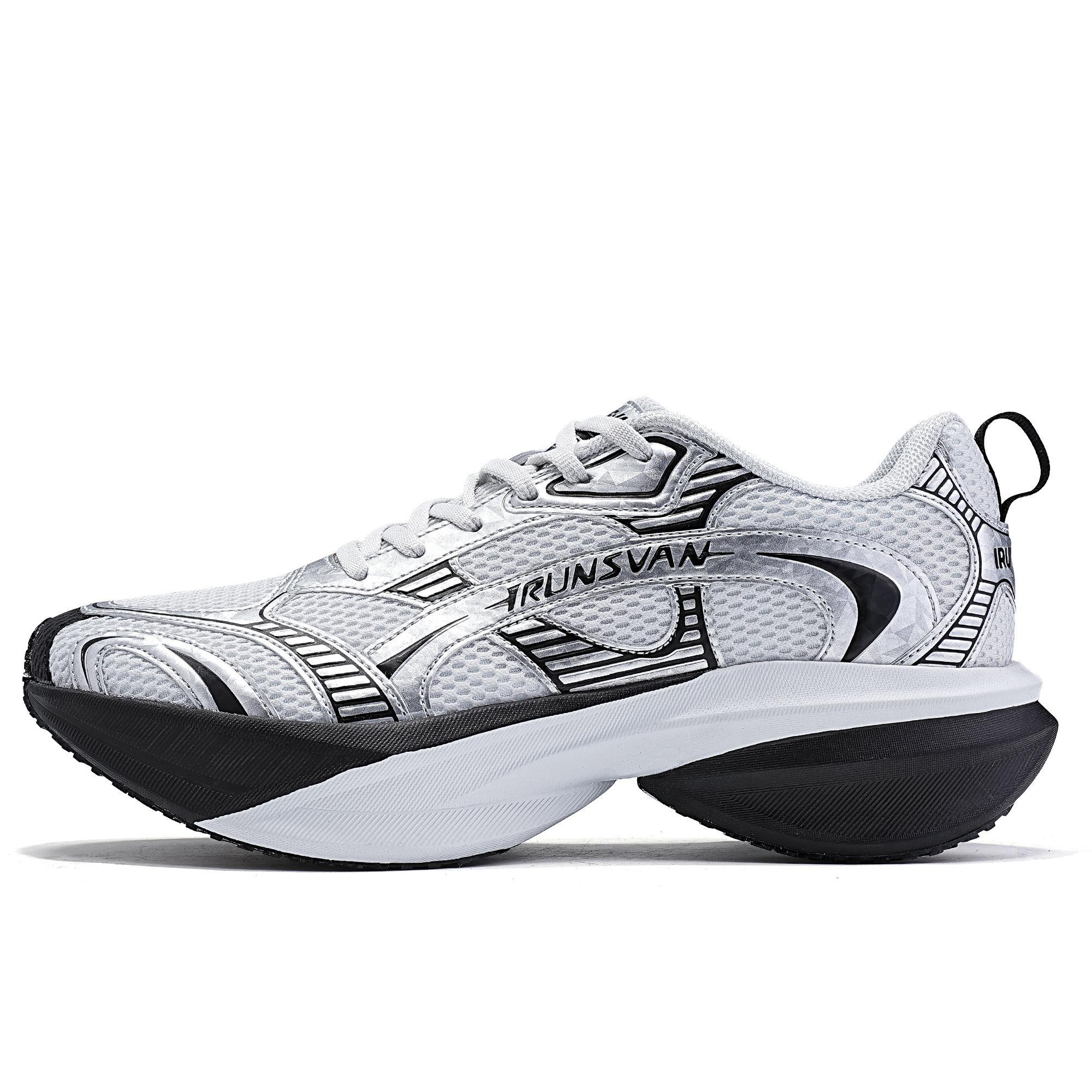 IRUNSVAN Low top Running Shoes Unisex Silver Gray