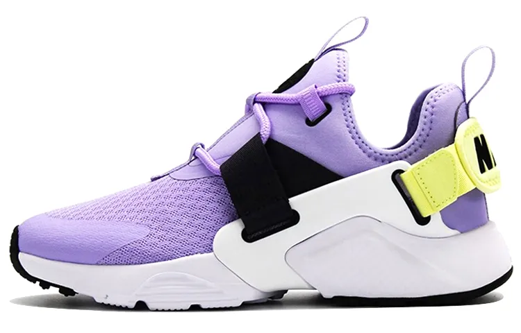 Nike Huarache City Fabric Cushioning Low top Marathon Running Shoes Women's Purple Black Yellow