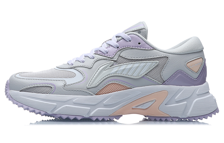 Li Ning Slip Resistant Abrasion Resistant Low top Running Shoes Women’s Gray Purple
