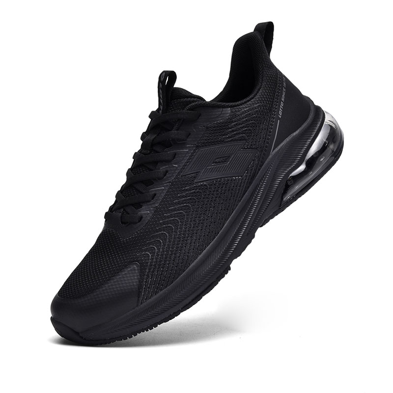 LOTTO Cushioning Rebound Impact Resistant Abrasion Resistant Breathable Low top Casual Running Shoes Men’s Black