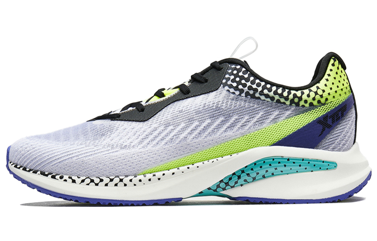 XTEP 1.0 Speed Fashion Fabric Cushioning Slip Resistant Low top Running Shoes Men’s White Green