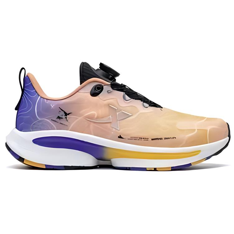 XTEP Fabric Slip Resistant, Abrasion Resistant, Breathable Low top Running Shoes Women’s Yellow Purple