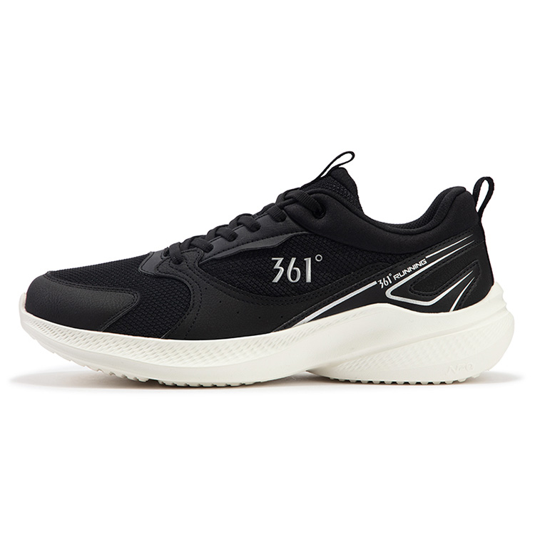 361° Slip Resistant Abrasion Resistant Low top Running Shoes Men’s Black White