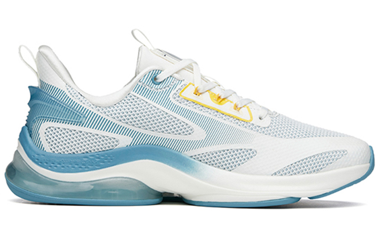 Anta Cushioning Slip Resistant Abrasion Resistant Breathable Low top Running Shoes Men’s White Blue Yellow