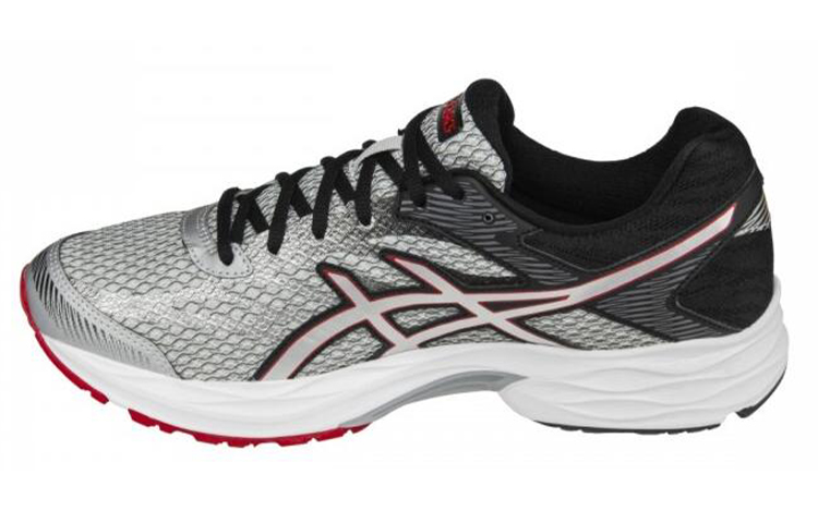 Asics Gel Flux 4 Comfortable Textile, Synthetic Leather Low top Running Shoes Men's Gray Red D Width