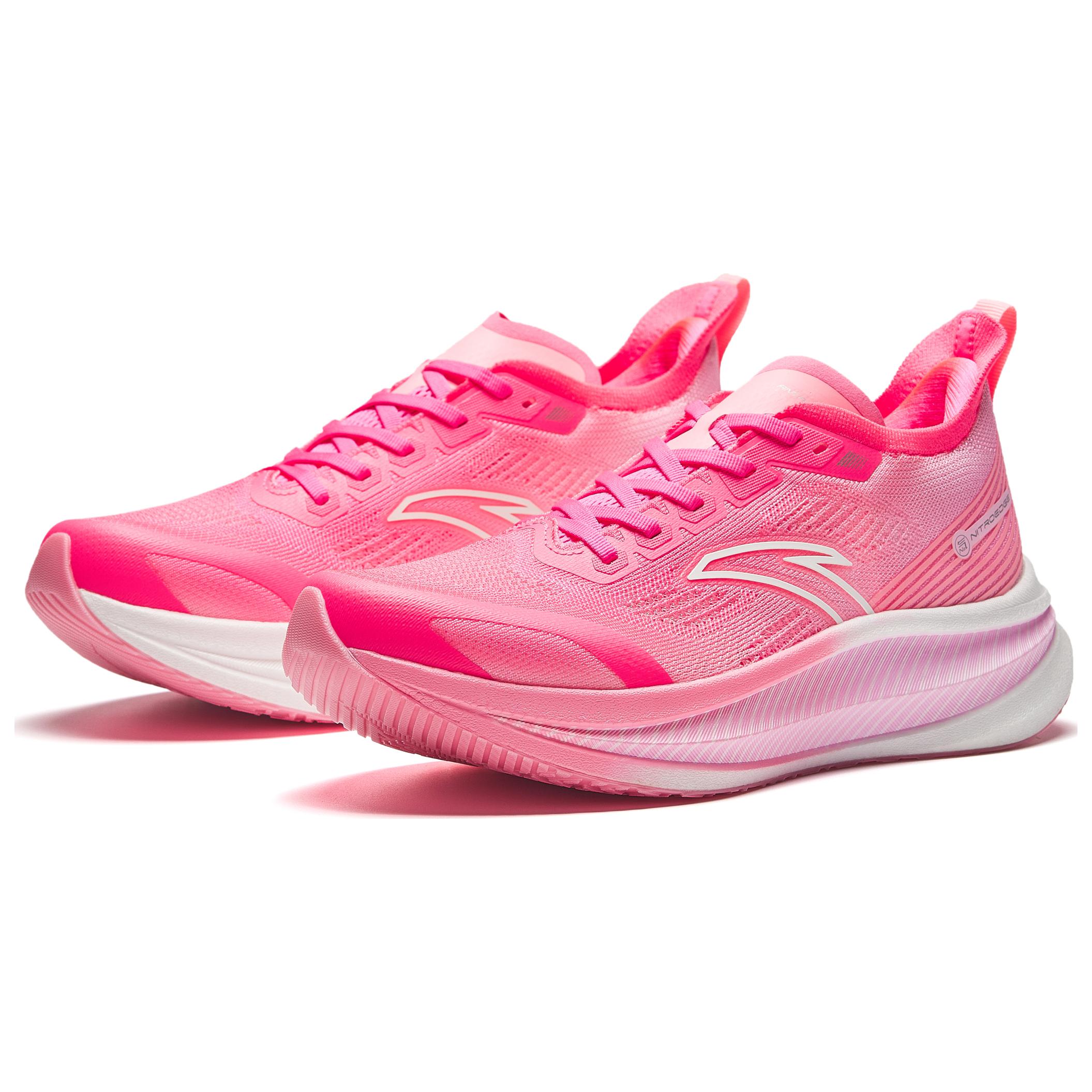 Anta Cushioning Abrasion Resistant Breathable Low top Full Length Carbon Plate Running Shoes Men’s Red Pink