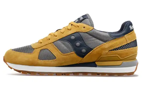 Saucony Shadow Original Nylon Cushioning, Wear Resistant Low top Training Running Shoes Men's Gray Yellow