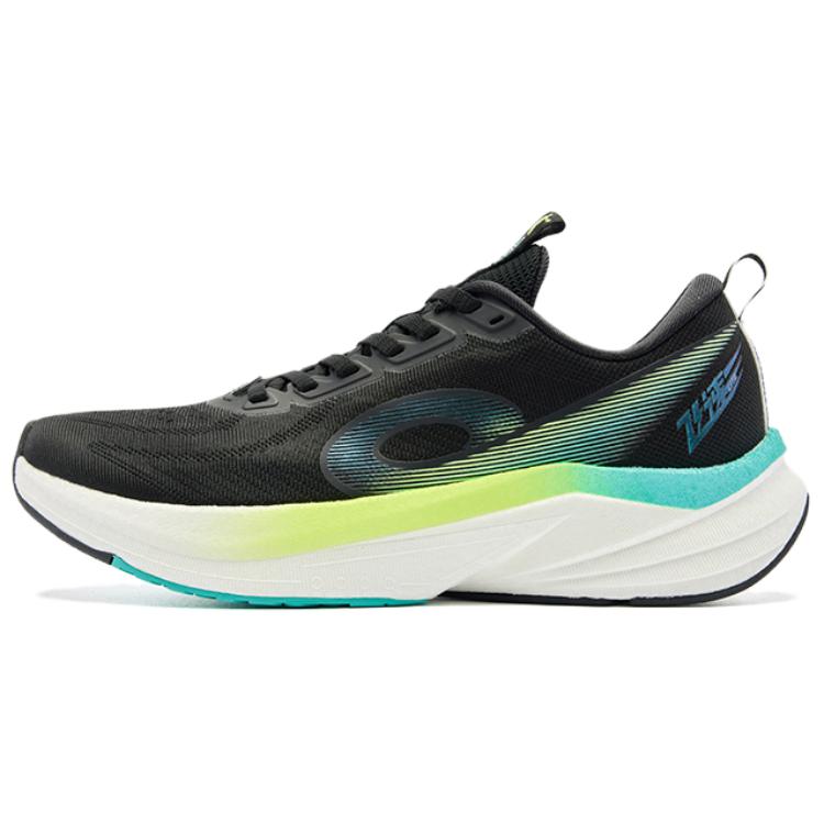 QIAODAN Flying Speed 3LITE Cushioning Slip Resistant Abrasion Resistant Low top Casual Running Shoes Men’s Black White