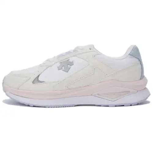 DESCENTE Slip Resistant Abrasion Resistant Low top Casual Running Shoes Women's White Pink