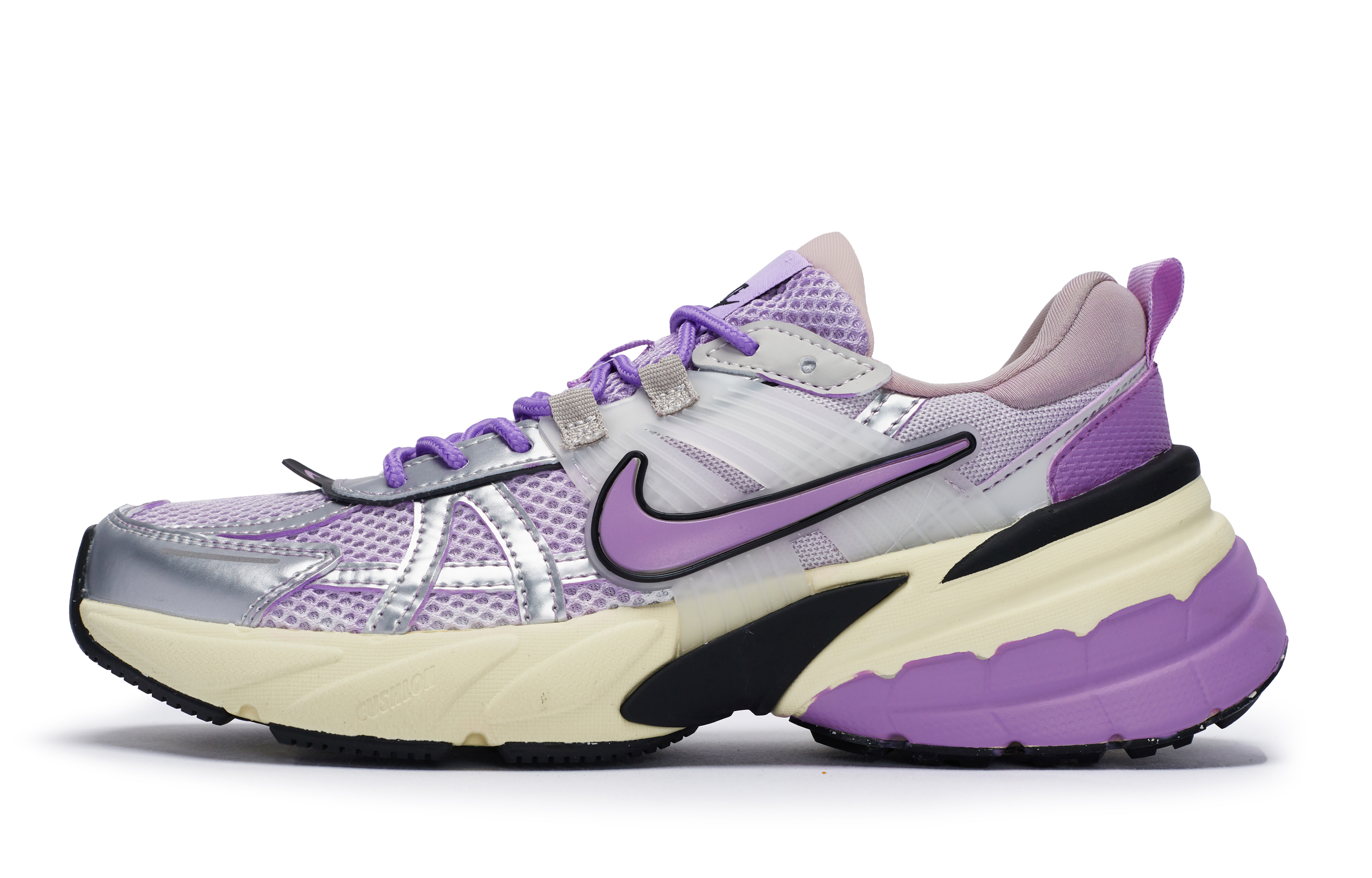 Nike V2K Run Slip Resistant Abrasion Resistant Low top Running Shoes Women’s Green Purple Silver