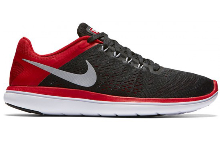 Мужские кроссовки Nike Flex 2016 RN (черно-серо-красные) — фото 2