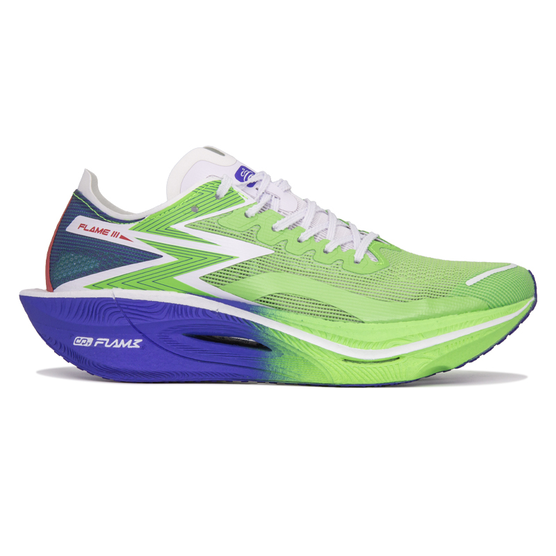 361° Flame 3 Fabric Low top Carbon Plate Marathon Racing Running Shoes Unisex Light Green Qingdao Colorway