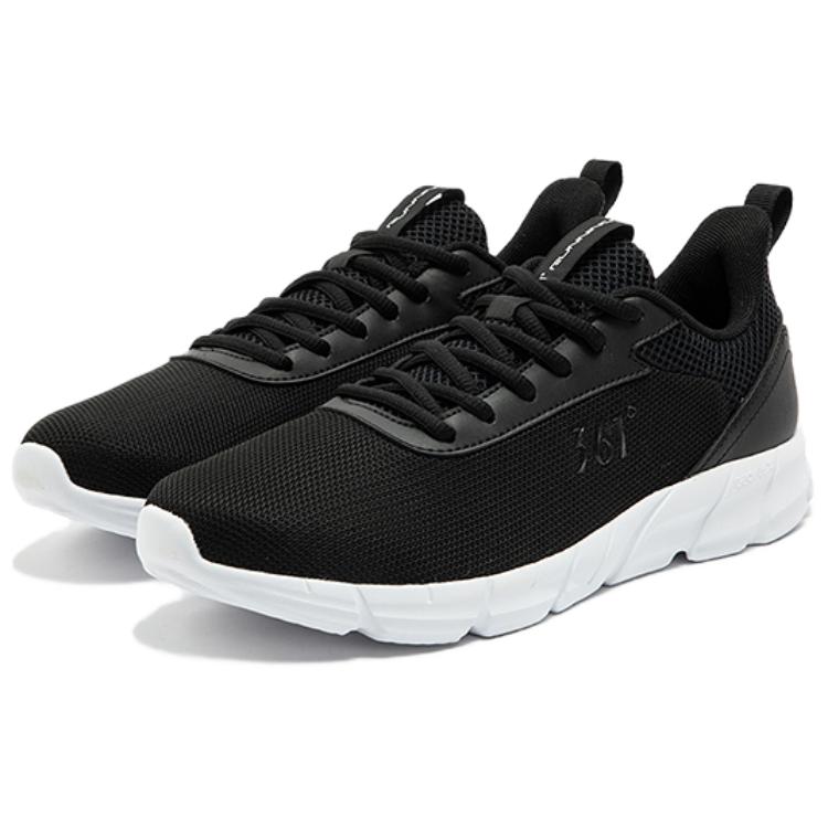 361° Slip Resistant, Breathable, Lightweight Low top Sprint Running Shoes Men’s Black White