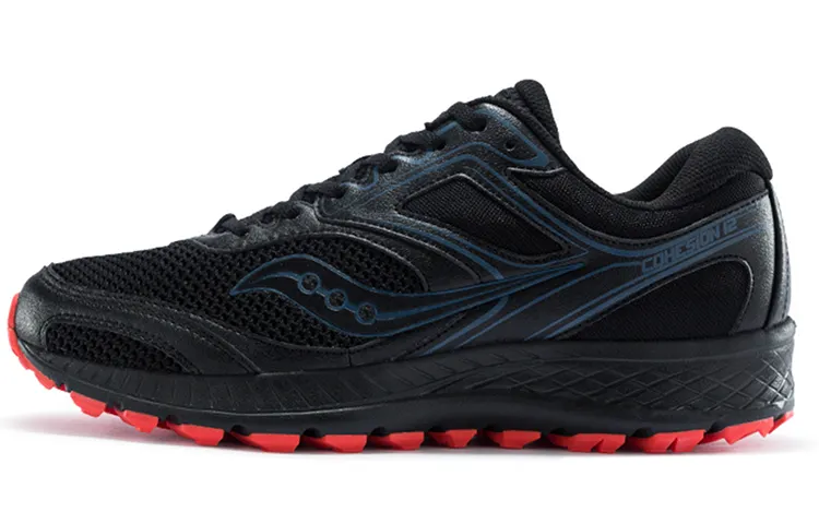 Saucony Cohesion 12 Running Shoes Men's Low Top Black/Blue/Red