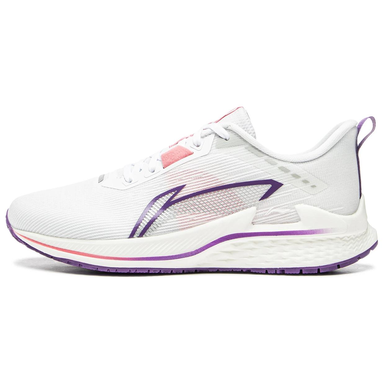 Li Ning Slip Resistant, Abrasion Resistant, Breathable Low top Casual Running Shoes Women’s White Purple