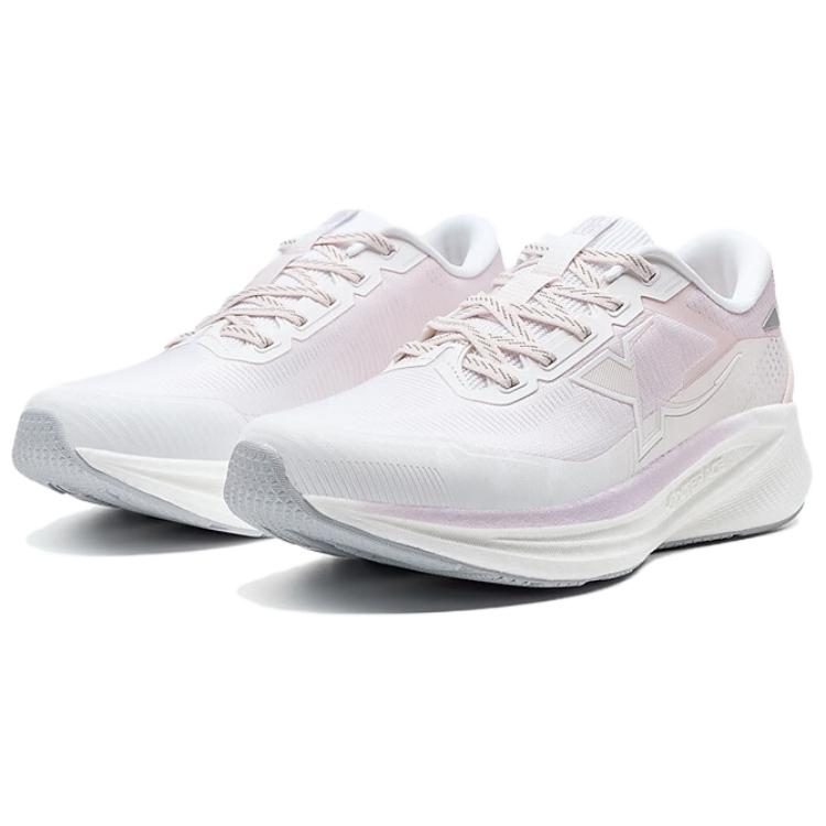 XTEP Cushioning Slip Resistant Abrasion Resistant Low top Running Shoes Women’s White Pink