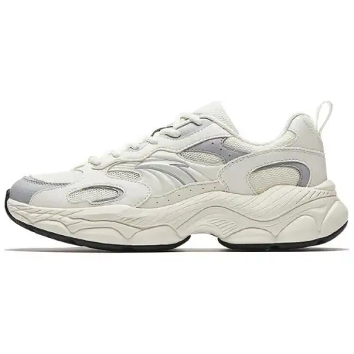 Anta Millennial Generation Slip Resistant Abrasion Resistant Low top Casual Shoes Men's White Gray