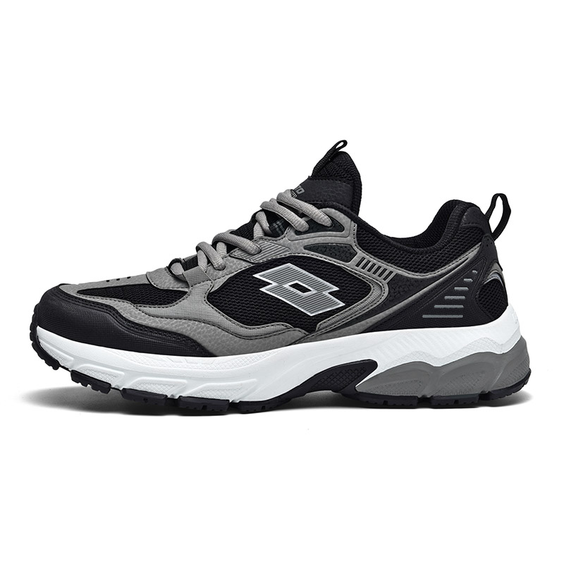 LOTTO Cushioning Slip Resistant Abrasion Resistant Low top Running Shoes Men’s Black Gray