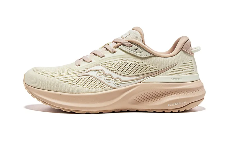 Saucony Mesh Cushioning Low top Running Shoes Women's Beige Pink