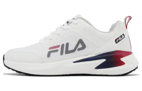 FILA Cruise Abrasion Resistant Breathable Low top Running Shoes Men's White Red