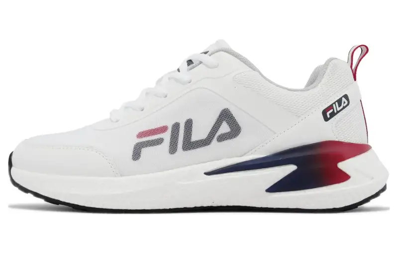FILA Cruise Abrasion Resistant Breathable Low top Running Shoes Men's White Red