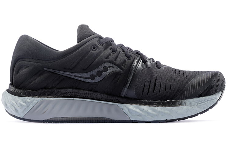 Saucony Hurricane Mesh Cushioning Lightweight Slip Resistant Support Low top Running Shoes Men’s Black Gray