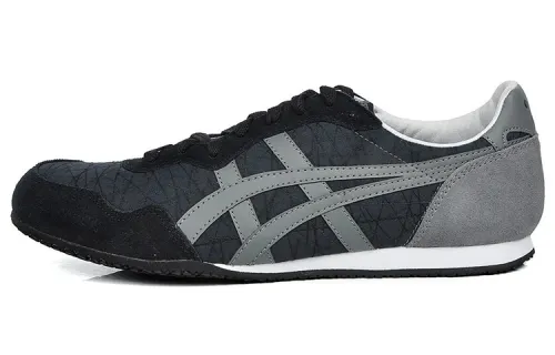 Onitsuka Tiger Serrano Lace Up Cushioning Slip Resistant Abrasion Resistant Low top Running Shoes Unisex Black Gray