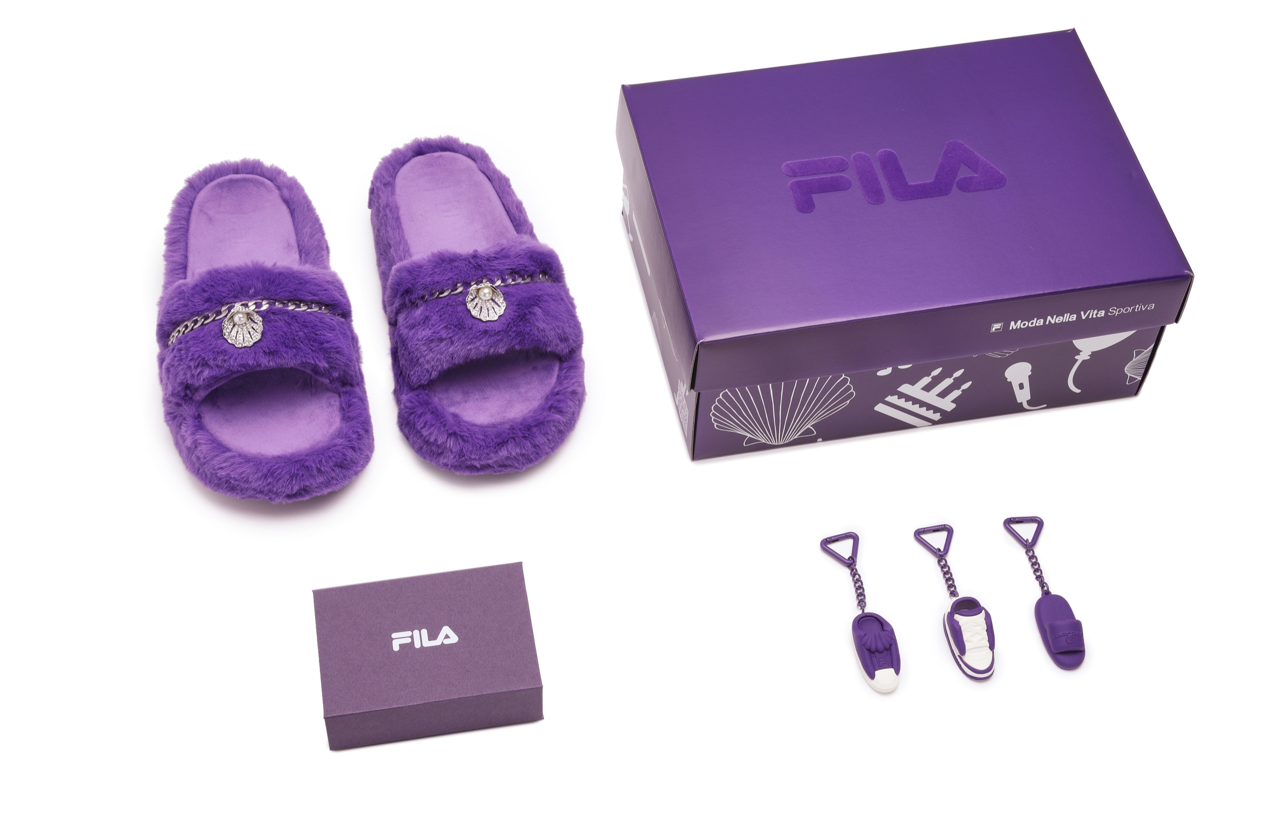 Женские шлепанцы Fila (фиолетовые)