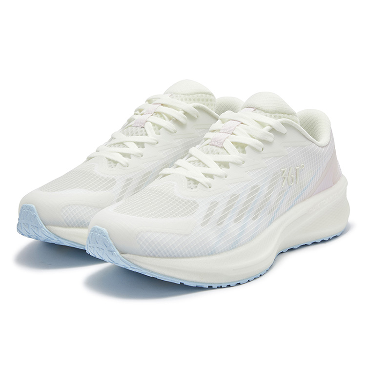 361° Sharp Sparkle Slip Resistant Abrasion Resistant Low top Casual Running Shoes Women’s White Pink Pearl
