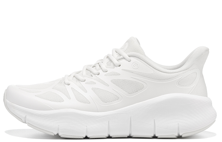 BMAI Bimax Expeditioner Pure Light Shock-absorbing, breathable and wear-resistant, ultra-light thick sole, sandwich mesh, jogging training, commuter skipping rope, fashion wear, mixed EVA physical foam, low-top running shoes, women's moonlight white