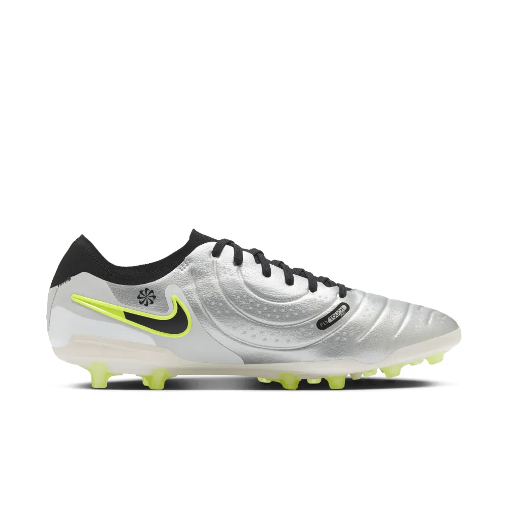 Nike Tiempo Legend 10 Pro Ag Metallic Silver Volt Black